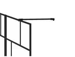Pare baignoire noir mat au style industriel avec volet pivotant - 100 x 140 cm - OBELINI