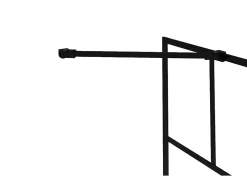 Pare baignoire noir mat au style industriel avec volet pivotant - 100 x 140 cm - OBELINI