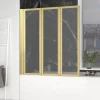 Pare baignoire Pivotant 3 Volets Or Brossé - 125x143 cm - Verre Trempé 4 mm - ZAGGY GOLD