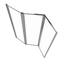 Pare baignoire Pivotant 3 Volets Chrome - 125x143 cm - Verre Trempé 4 mm - ZAGGY CHROME