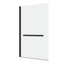 Pare baignoire Pivotant avec Porte-Serviette 85x150cm - Profilé Noir - Verre 6mm - TSHAPE DARK