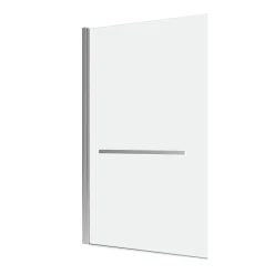 Pare baignoire Pivotant avec Porte-Serviette 85x150cm - Profilé Chrome - Verre 6mm - TSHAPE CHROMED