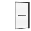 Pare baignoire pivotant et relevable avec porte serviette - Noir mat - 80 x 140 cm - VESLIRA