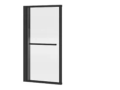 Pare baignoire pivotant et relevable avec porte serviette - Noir mat - 120 x 140 cm - VESLIRA