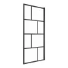 Pare baignoire pivotant style industriel - 70 x 140 cm - Noir mat - Verre - RIVANON