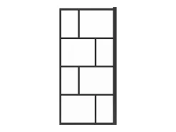 Pare baignoire pivotant style industriel - 70 x 140 cm - Noir mat - Verre - RIVANON