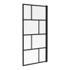 Pare baignoire pivotant style industriel - 90 x 140 cm - Noir mat - Verre - RIVANON
