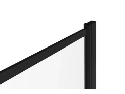 Pare baignoire pivotant style industriel - 90 x 140 cm - Noir mat - Verre - RIVANON