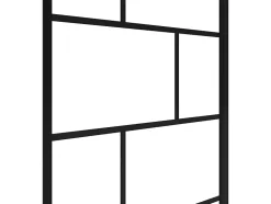 Pare baignoire pivotant style industriel - 80 x 140 cm - Noir mat - Verre - RIVANON
