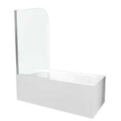 Pare Baignoire Pivotant 130x75cm Profile Aluminium Chrome - VELA CHROME