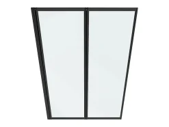 Pare baignoire pliant en métal style atelier - Noir mat - 80 x 140 cm - DISTRICT