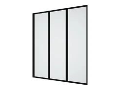 Pare baignoire pliant en métal style atelier - Noir mat - 120 x 140 cm - DISTRICT