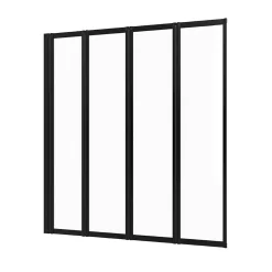 Pare baignoire Quatro 4 volets pivotants noir 143 x 125cm Galedo