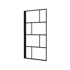 Pare baignoire rabattable sérigraphié 80x140 cm - Finition Noir Mat - BLOCKS SCREEN