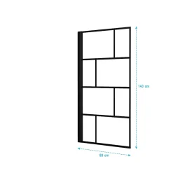 Pare baignoire rabattable sérigraphié 80x140 cm - Finition Noir Mat - BLOCKS SCREEN