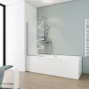 Pare baignoire rabattable transparent, profilé chromé, H.140cm x L.80cm Schulte Zoé