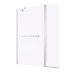 Pare-baignoire 1 volet + retour verre transparent anticalcaire GoodHome Nubia H. 150 x l. 124 cm