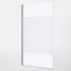 Pare-baignoire 1 volet verre effet dépoli anticalcaire GoodHome Calera H. 140 x l. 85 cm