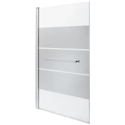 Pare-baignoire 1 volet verre miroir anticalcaire GoodHome Nubia H. 150 x l. 95 cm