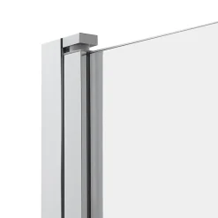 Pare-baignoire 1 volet verre miroir anticalcaire GoodHome Nubia H. 150 x l. 95 cm