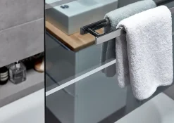 Pare-baignoire 1 volet verre miroir anticalcaire GoodHome Nubia H. 150 x l. 95 cm