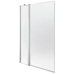 Pare-baignoire 2 volets verre transparent profilé finition poli GoodHome Calera H. 140 x l. 104 cm