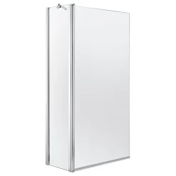 Pare-baignoire 2 volets verre transparent profilé finition poli GoodHome Calera H. 140 x l. 104 cm