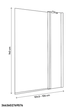 Pare-baignoire 2 volets verre transparent profilé finition poli GoodHome Calera H. 140 x l. 104 cm