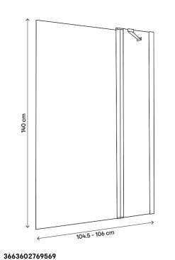 Pare-baignoire 2 volets verre effet dépoli anticalcaire GoodHome Calera H. 140 x l. 104 cm