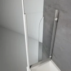 Pare-baignoire avec retour fixe Schulte - 70x115x140cm - rabattable - 2 volets pivotants - verre 5 mm - alu-argenté