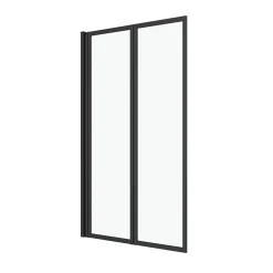 Pare-baignoire avec volet pivotant 70 x 120 cm noir mat Galedo
