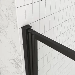 Pare-baignoire avec volet pivotant 70 x 120 cm noir mat Galedo