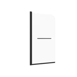 Pare-baignoire avec volet pivotant design 80x140 cm aluminium noir mat verre 6 mm - Gena