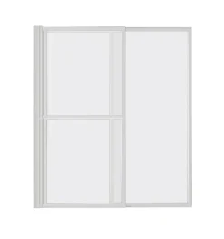 Pare-baignoire blanc 2 volets pliants relevables L. 106 x H. 140 cm Atelier du bain Baya