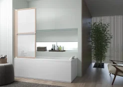 Pare-baignoire effet bois 1 volet relevable Atelier du bain