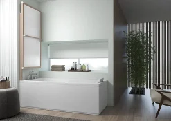 Pare-baignoire effet bois 1 volet relevable Atelier du bain