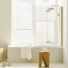 Pare-baignoire Elara - Pliable - 2 Volets - 100x140 - Transparent - 5mm - Or Mat