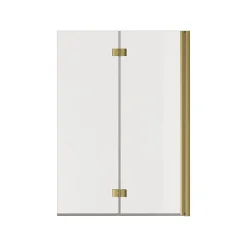 Pare-baignoire Elara - Pliable - 2 Volets - 100x140 - Transparent - 5mm - Or Mat