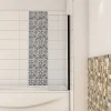 Pare-baignoire fixé 40x130cm,paroi fixée,5mm verre anticalcaire,noir mat style industriel et simplicité
