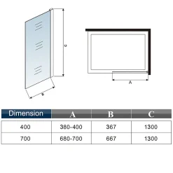 Pare-baignoire fixé 40x130cm,paroi fixée,5mm verre anticalcaire,noir mat style industriel et simplicité