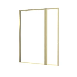 Pare-baignoire fixe avec volet pivotant 130+30 x 70 cm, profilés alu doré brossé, Galedo Golden Edge
