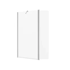 Pare-baignoire fixe avec volet pivotant design 107 x 140 cm aluminium chromé verre 5 mm - Oblik