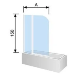 Pare-baignoire fixe et pivotant RITA 120 x 150 cm