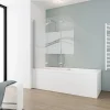 Pare-baignoire pivotant 3 volets pliables, 125 x 140 cm, verre transparent anticalcaire 5 mm, Schulte Liane