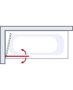 Pare-baignoire pivotant 1 volet, 140 x 80 cm, verre transparent 5mm, profilé doré mat, Schulte Capri