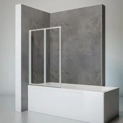Pare-baignoire pivotant 2 volets l.87 x H.120 cm, chrome, Schulte