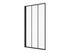 Pare-baignoire pivotant noir mat look atelier - 80 x 140 cm - DOLANA