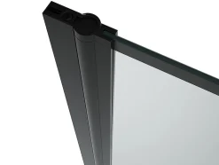 Pare-baignoire pivotant noir mat look atelier - 80 x 140 cm - DOLANA