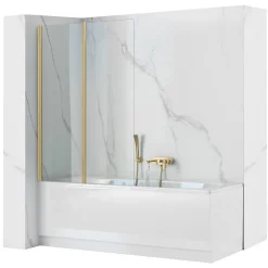 Pare-Baignoire Pliant REA Agat-2 80 Brushed Gold