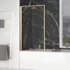 Pare-baignoire rabattable 140 x 80 cm, profilés alu doré brossé, Galedo Golden Edge